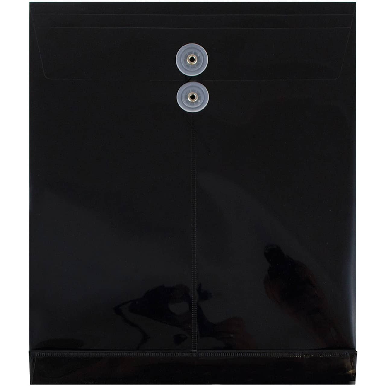 JAM Paper Letter Size Plastic Envelopes with Button & String Tie Closure, 12ct.